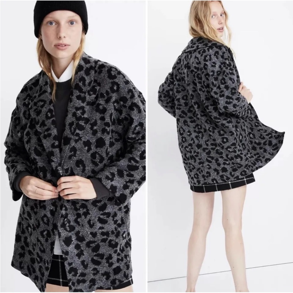 Madewell Texture & Thread Gray Blazer Coat Jungle Cat XS